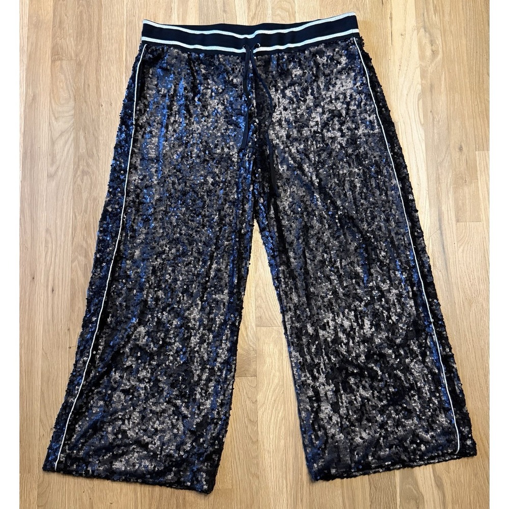 Rare Johnny Was Gabie Black Shiny Sequin XXL Pant (Lined) C64524-9 $350